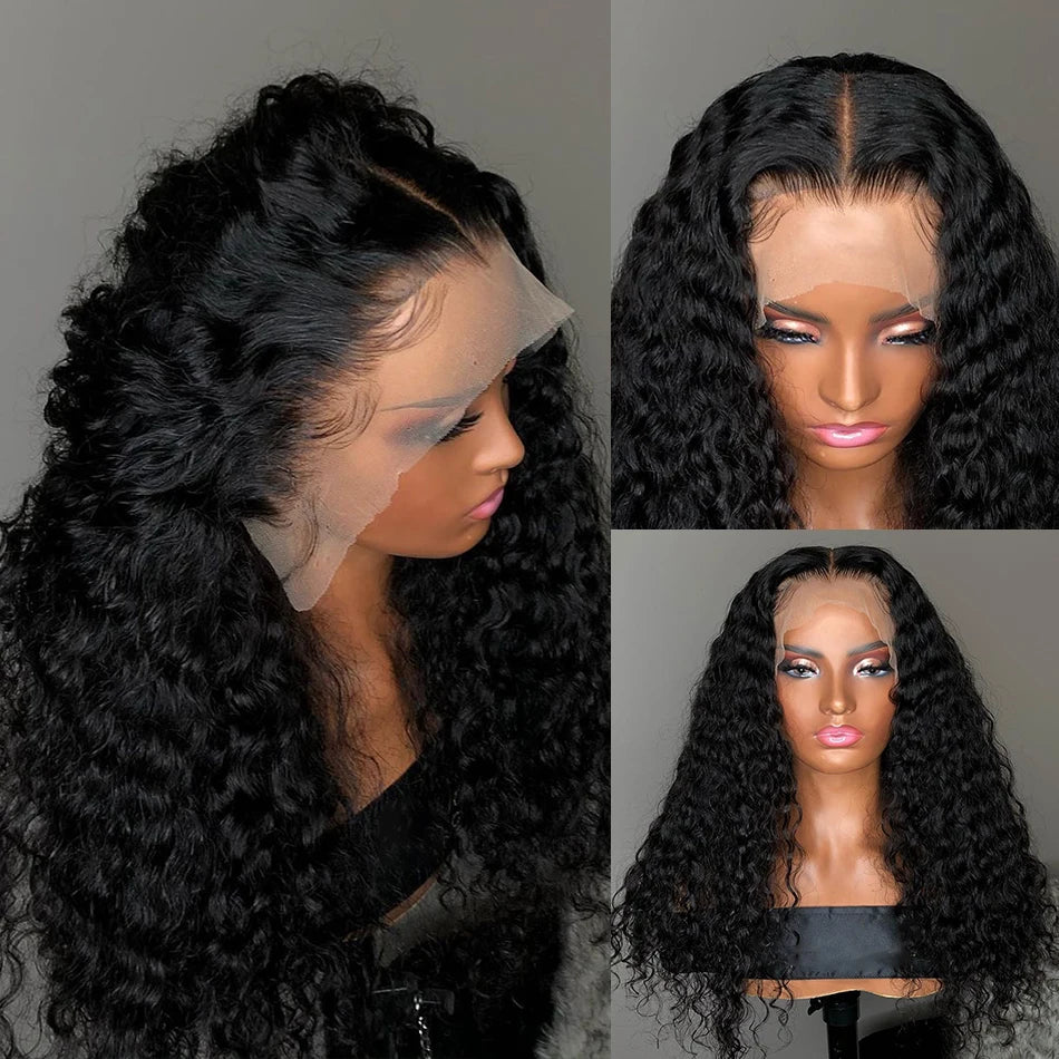 Rosabeauty 34 36inch Hd 13x4 13x6 Curly Wigs Deep Wave Frontal Wig Brazilian Curly Human Hair Wig Loose Water Wave Wig For Women