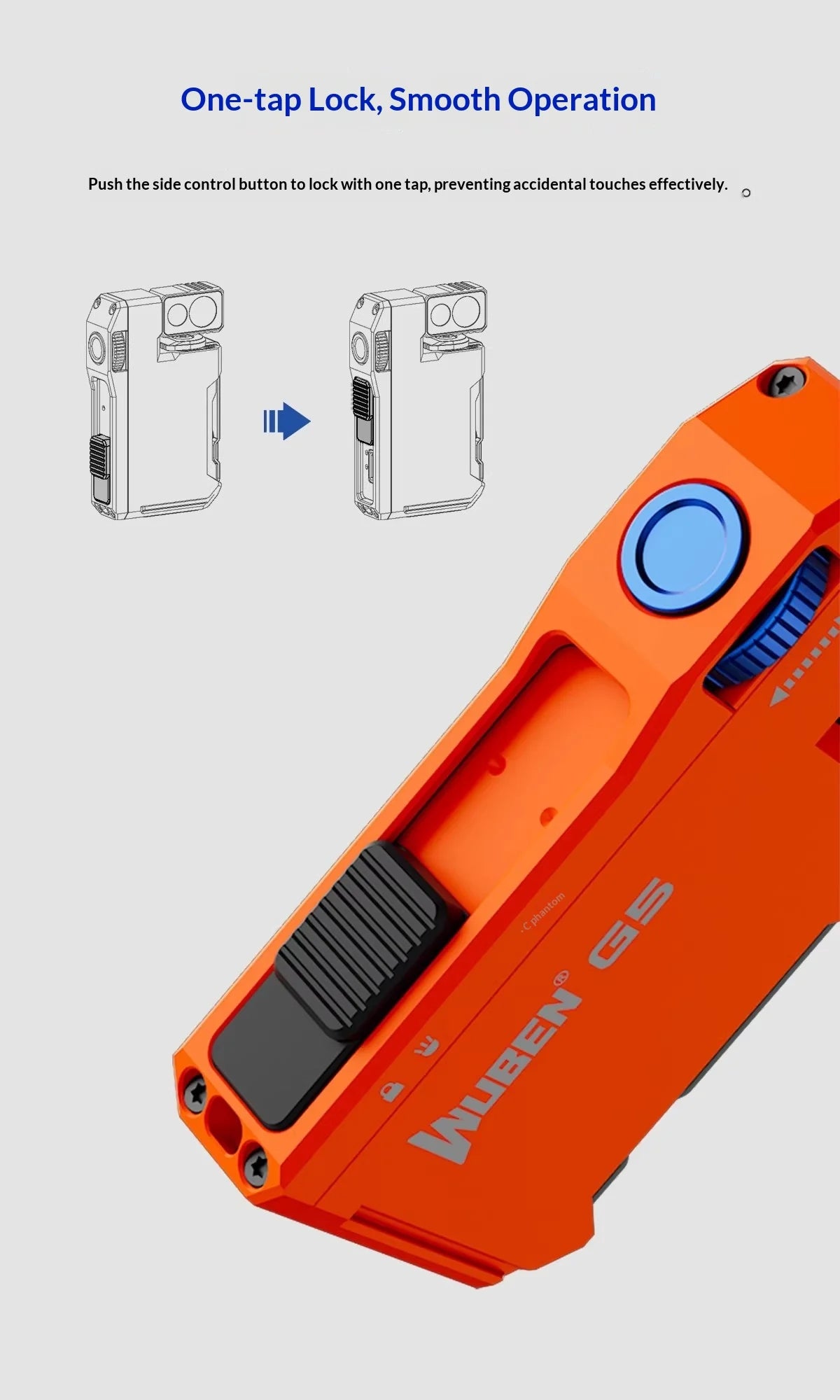 Wuben G5 Rechargeable EDC Pocket Flashlight – 400 Lumens, Dual Light Sources & RGB Light