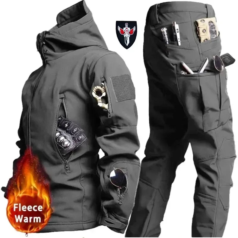 Men's Tactical Fleece Set – Waterproof Soft Shell Jacket & Pants