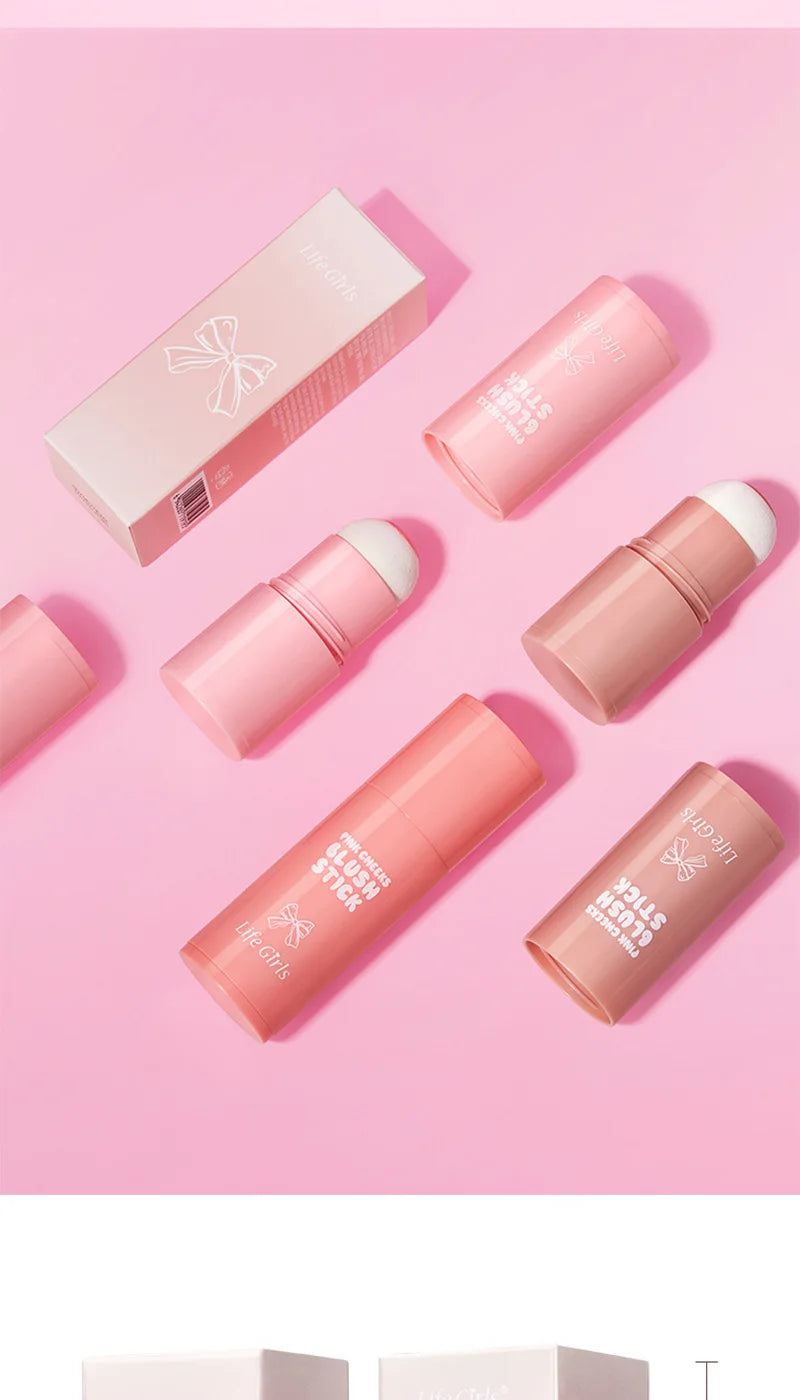 Korean Pink Two-Ball Blush Sponge Applicator — Instant Glow