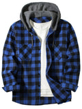 Men's Plaid Hooded Long Sleeve Shirt — Casual Flannel-Style Shirt Jacket