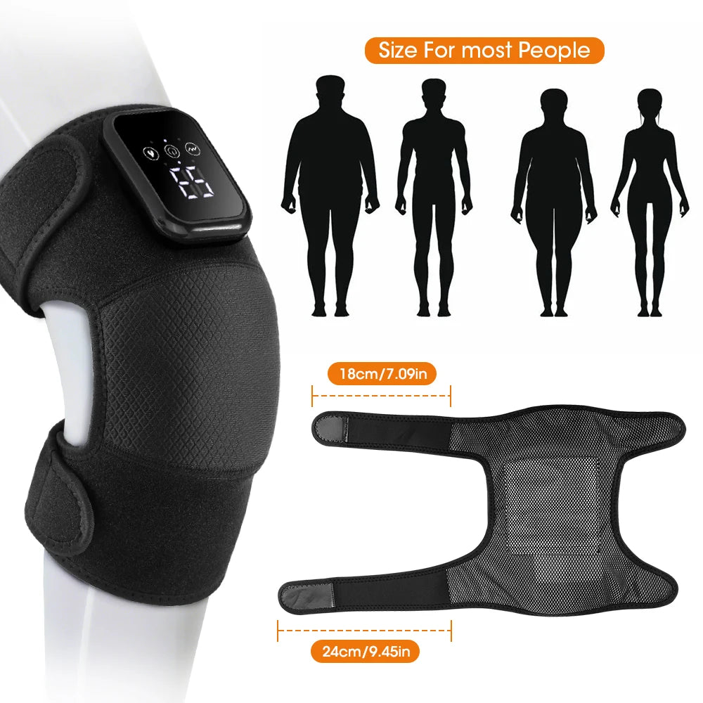 Electric Heated Knee Massage Pad – 3-Level Vibration Hot Compress for Joint & Muscle Relief