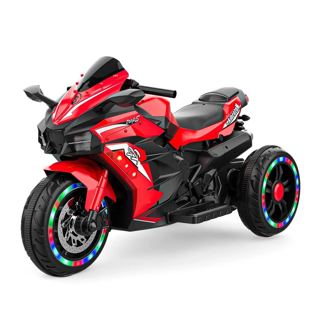 12V Kids Ride-On Motorcycle – Three-Wheel Electric Toy with Remote