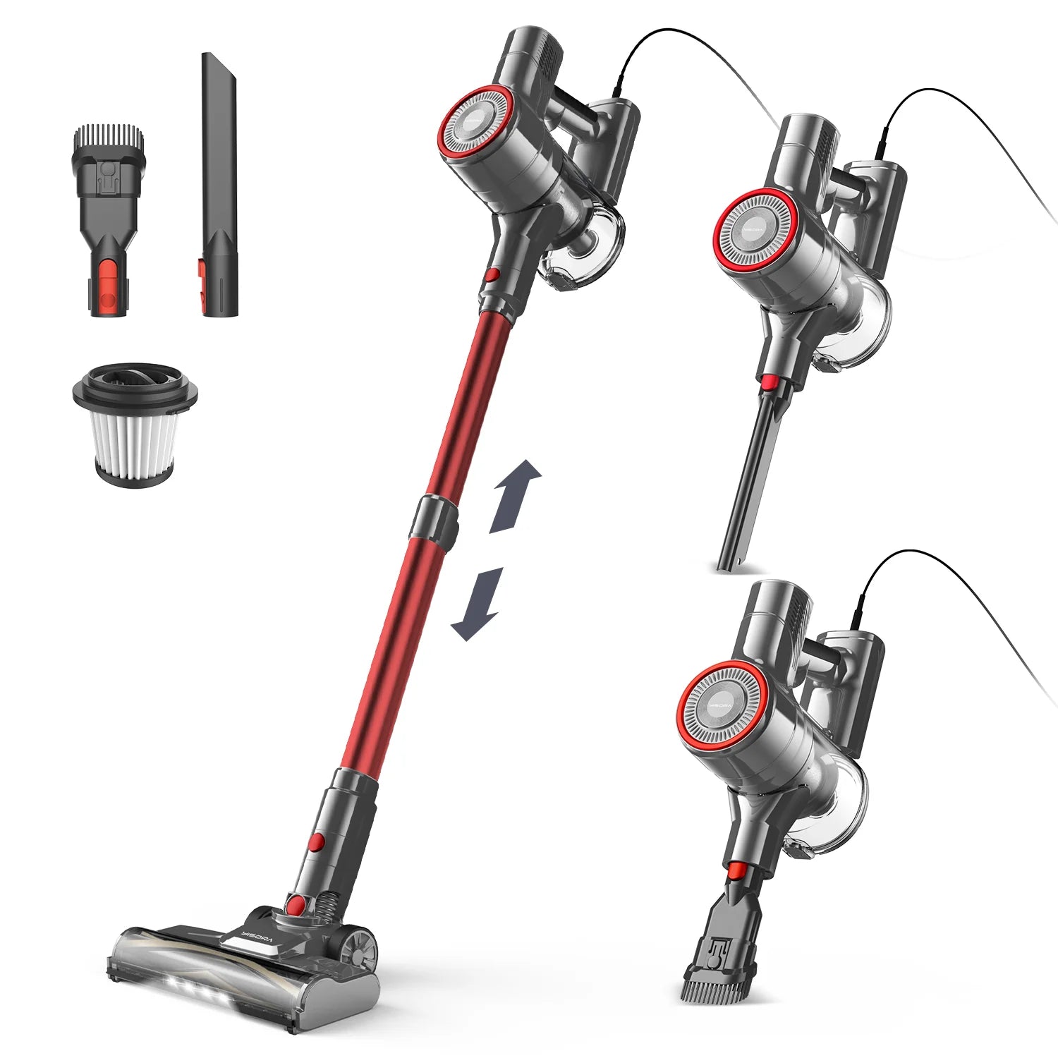 INSE I8 Corded Stick Vacuum Cleaner — 25KPa 600W 6-in-1 Lightweight Handheld for Carpet & Pet Hair, Free-Stand Design