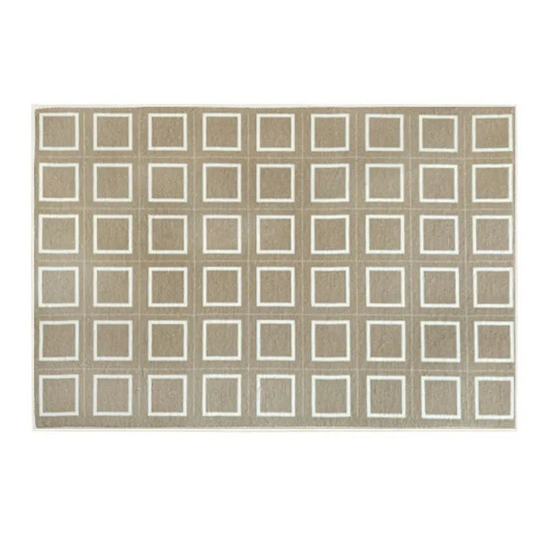 French Retro Checkerboard Plush Rug – Large Area Plaid Carpet for Bedroom & Living Room, 20 Styles & 10 Sizes