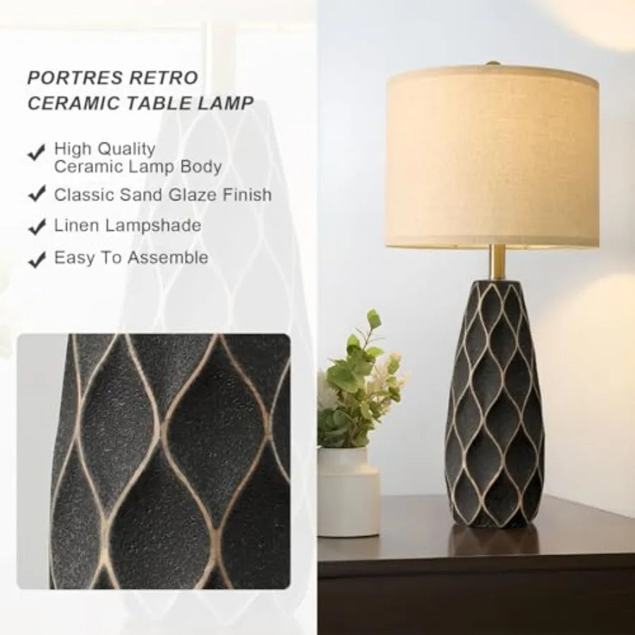 Table Lamps Set of 2 – 27.5-Inch Bedside Accent Pair