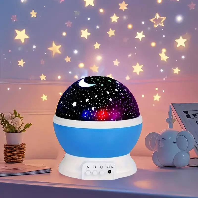 Starry Night Sky Projector Light — USB & Battery Powered, Rotating Galaxy Lamp for Bedroom & Parties