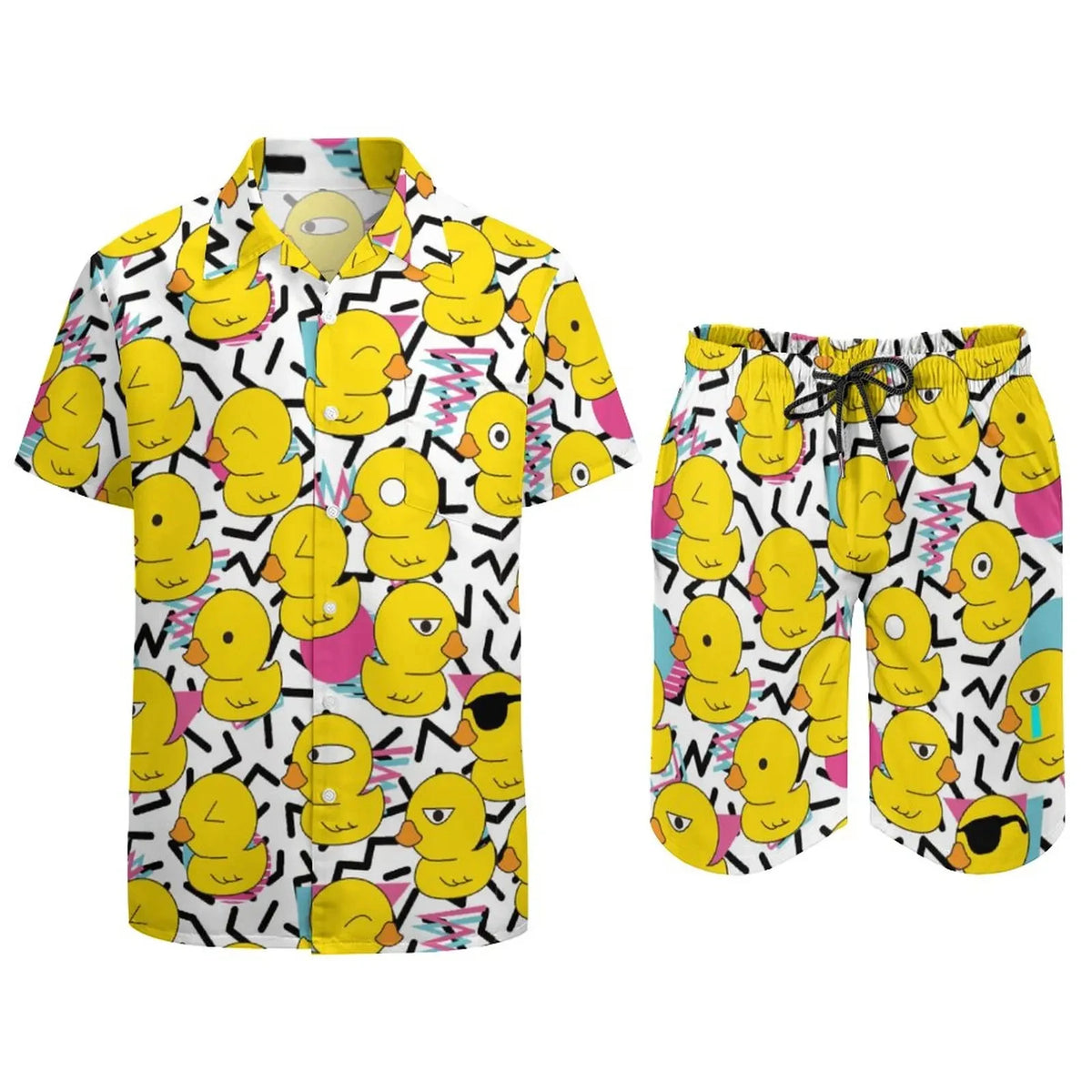 Men's Psychedelic Magic Mushroom 3D Print Shirt & Beach Shorts – Oversized Hawaiian Set
