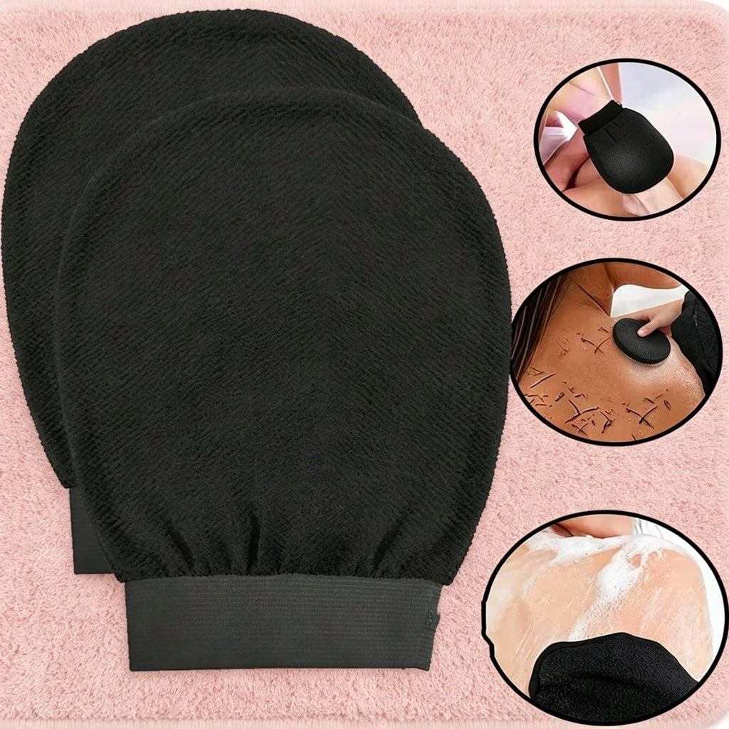Gentle Skin Exfoliating Glove – Double-Sided Hammam Bath Peeling Glove & Soft Exfoliator Mitt