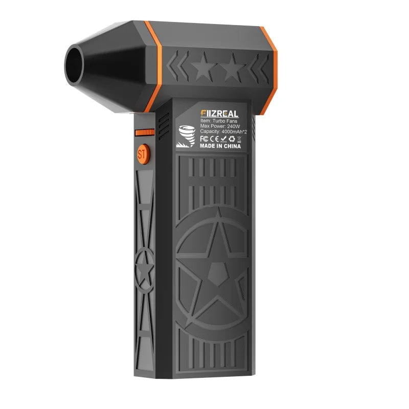 Fiizreal X50 240W Brushless Turbo Fan — 57m/s Wind Speed, 8000mAh Dual Battery