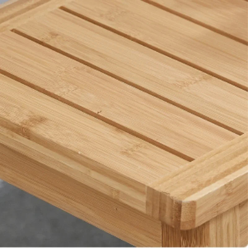 Bamboo Anti-Slip Shower Bench with Storage Shelf