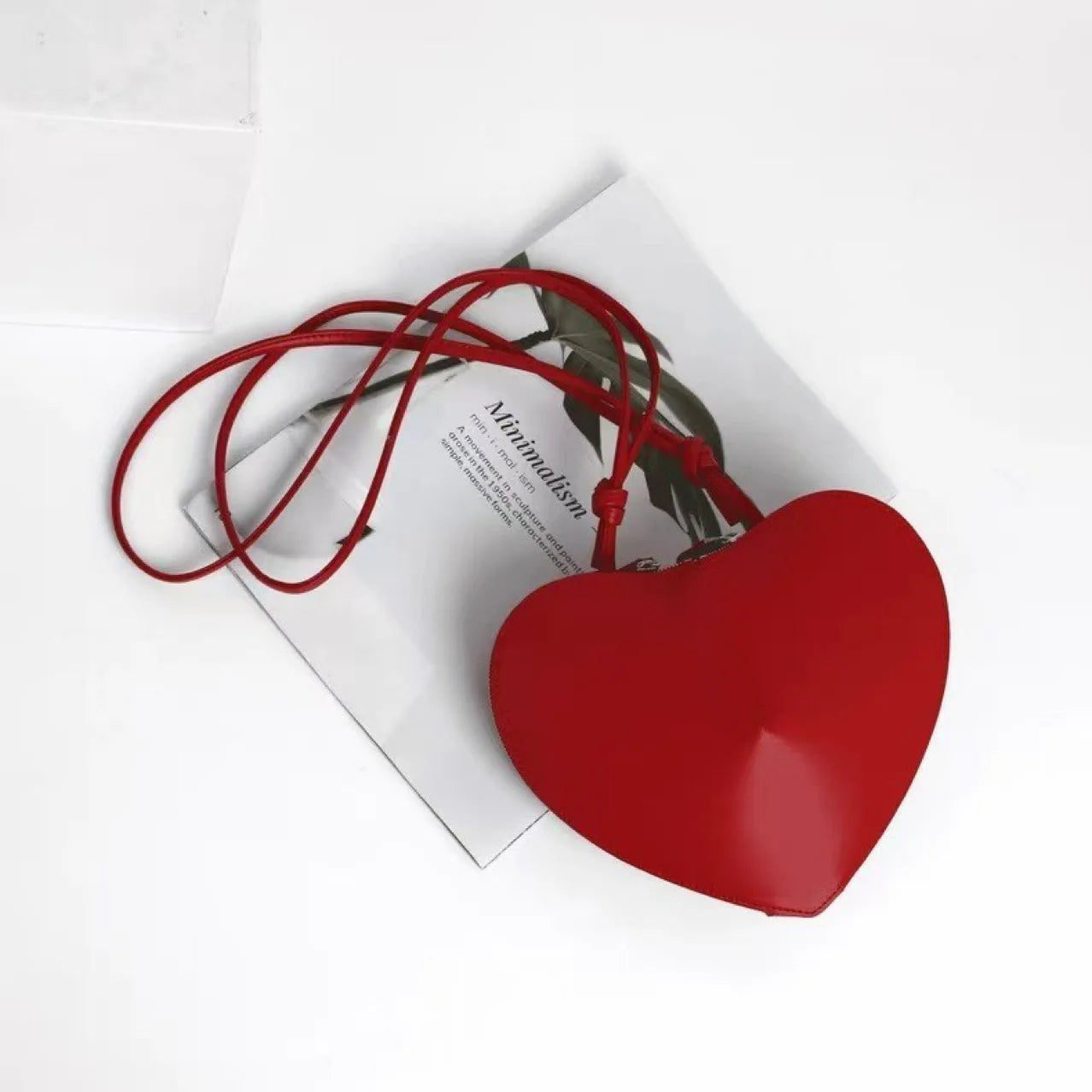 Genuine Leather 3D Heart-Shaped Shoulder Bag – Niche Style Crossbody Underarm Bag for Women