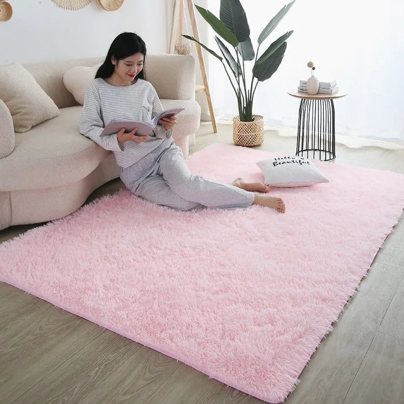 Fluffy Area Rug – Nordic Style Non-Slip Bedroom & Living Room Carpet, 8 Colors & 7 Sizes