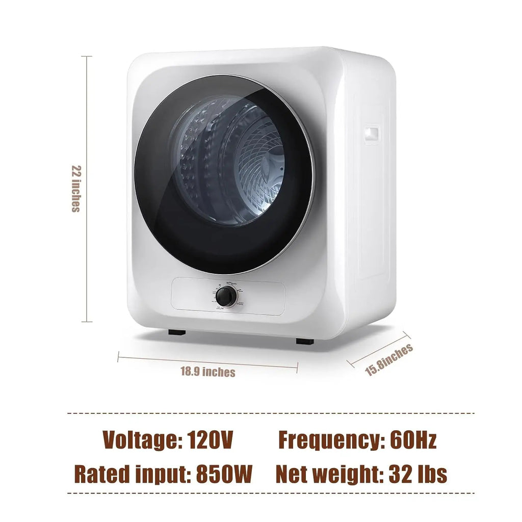 Portable Washer & Dryer Combo Set — 14 lbs Fully Automatic Washing Machine & 1.5 Cu Ft Portable Clothes Dryer