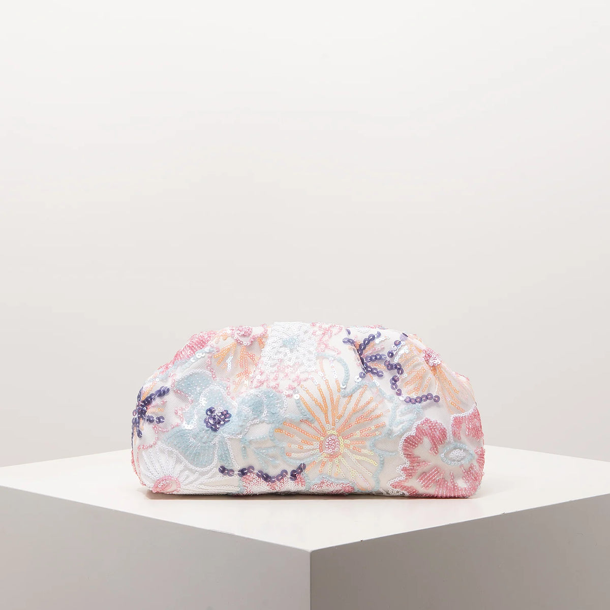 Sequin Floral Embroidery Clutch Bag – Evening Purse for Prom, Wedding & Gala