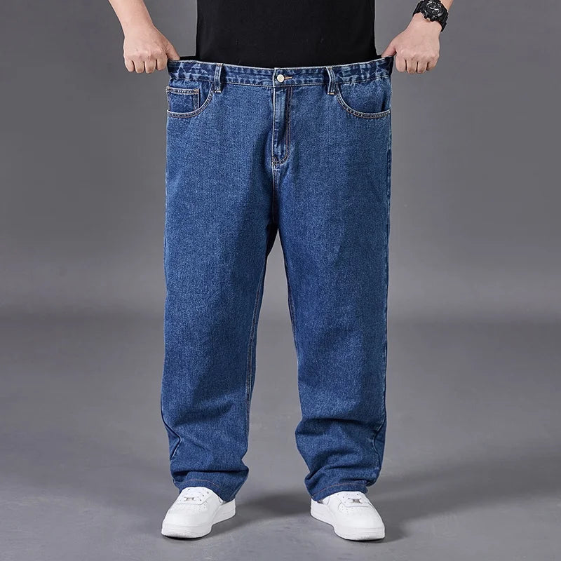 Men's Plus Size Loose Jeans — High Stretch Denim Pants in Big & Tall Sizes 30–50
