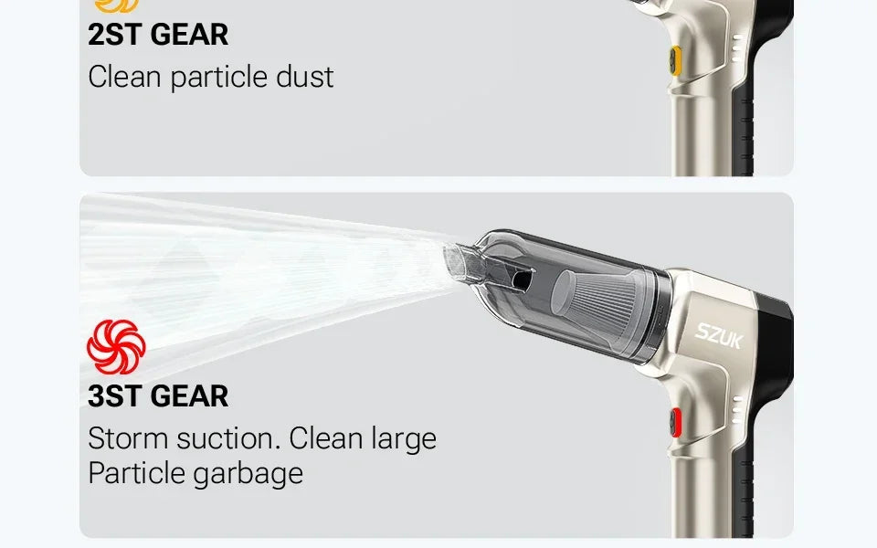 SZUK Cordless Car Vacuum Cleaner – Strong Suction Wireless Handheld Cleaning Machine