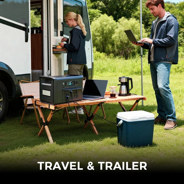 Portable Power Station — 2400W / 1800W / 500W LiFePO4 Solar Generator & Emergency Power Supply