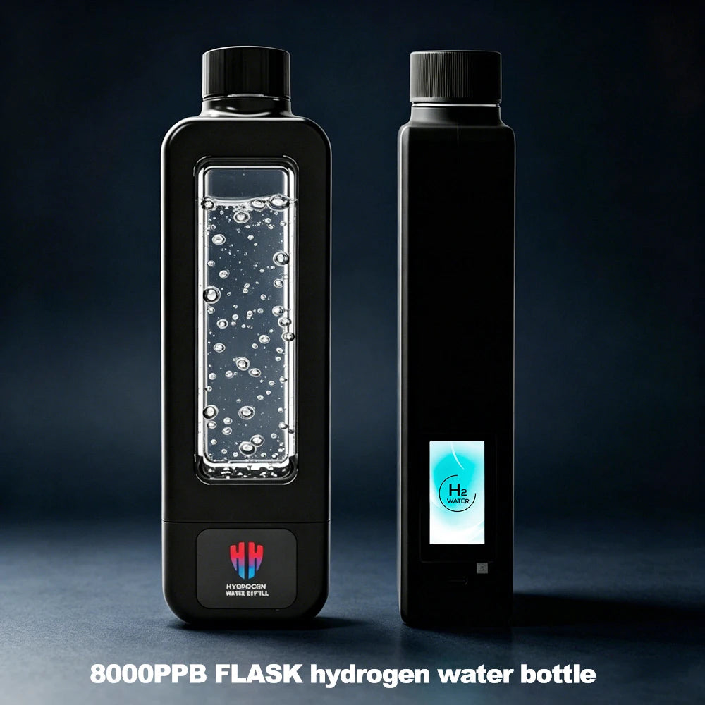 8000ppb Intelligent Hydrogen Water Bottle – SPE/PEM, One-Click UV-C Cleaning, 4500mAh