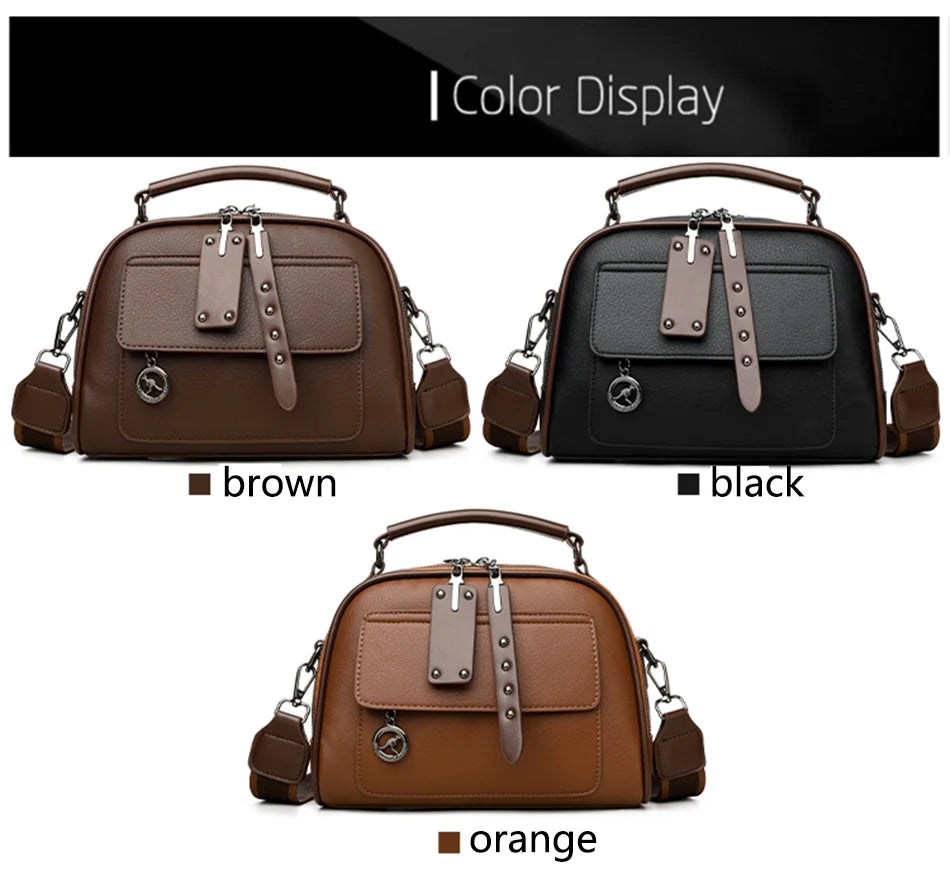 3-Layer Soft PU Leather Crossbody Shoulder Tote – Large Capacity Designer Messenger Bag for Women