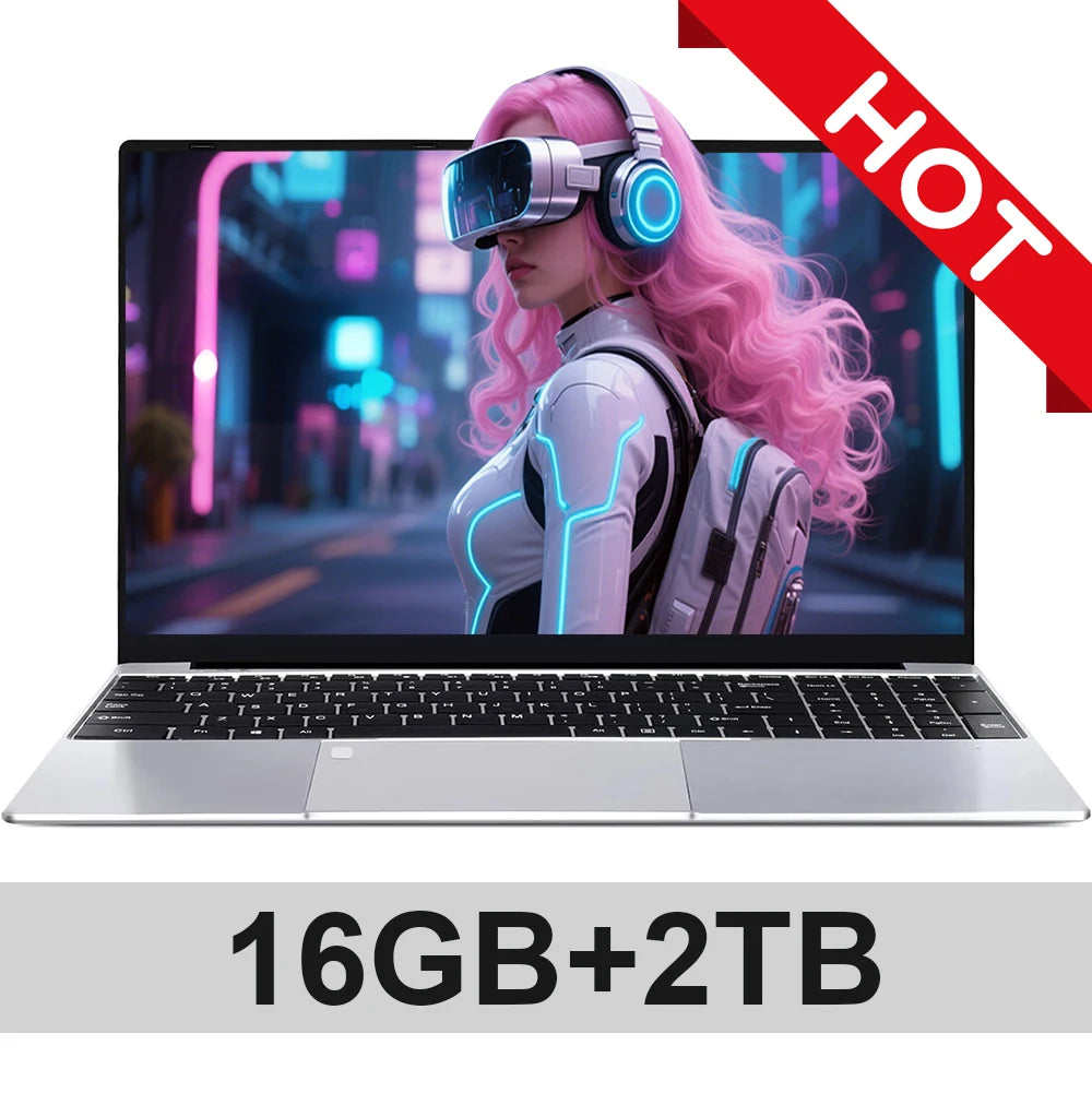 15.6" Ultra Slim Laptop – Intel Core i3-6100U, 16GB RAM, Up to 2TB SSD, Windows 11 Pro