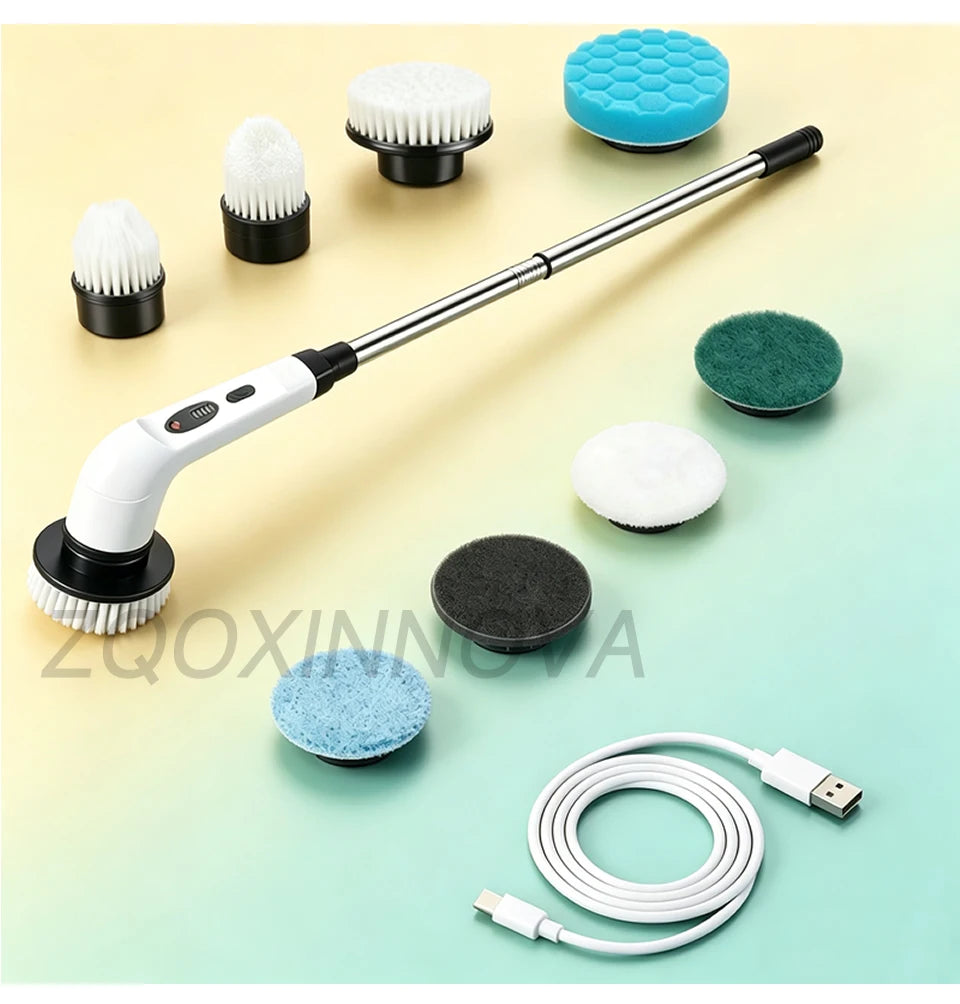 Cordless Multipurpose Spin Scrubber – Electric Cleaning Brush for Kitchen, Bathroom, Toilet & Broom
