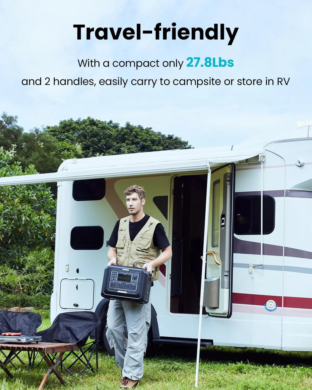 2000W Mega 1 Solar Generator Kit – 240W Panel, 1024Wh LiFePO4 Battery Power Station with UPS & App