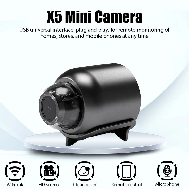 Mini Portable Security Camera – Night Vision, Motion Detection, Wireless Surveillance, Lightweight & Discreet