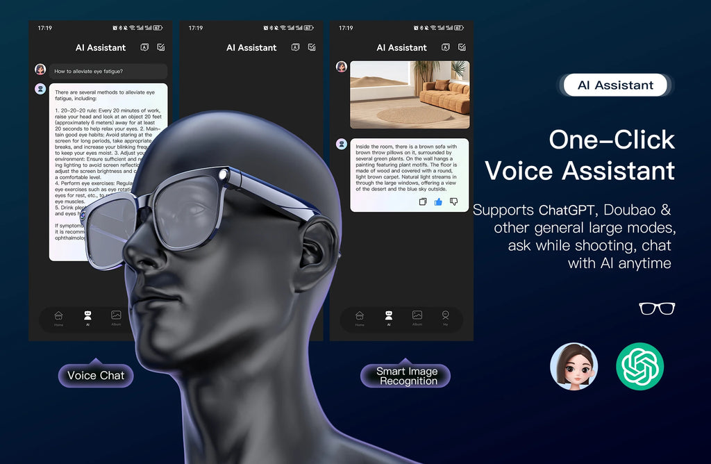 4K 8MP AI Smart Glasses — HD Camera, 150+ Language Translation, ChatGPT, WiFi & Bluetooth Calling