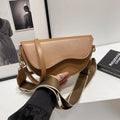 Minimalist Split Leather Waterproof Saddle Crossbody Underarm Bag – Casual Shoulder Bag for Women