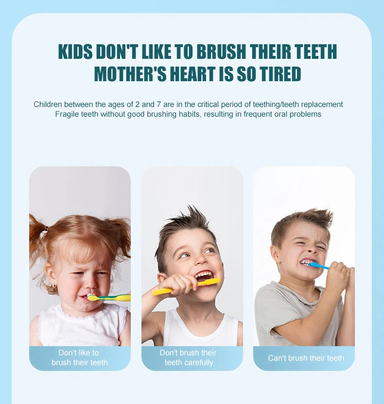 BALASHOV Kids U-Shaped Electric Toothbrush – 360 Sonic, IPX7, Food-Grade Silicone, 15-Day Battery