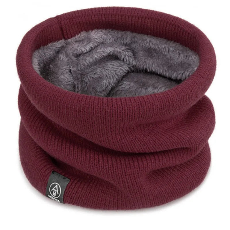 Knitted Winter Neck Warmer Scarf — Thick Fleece-Lined Unisex Face Cover