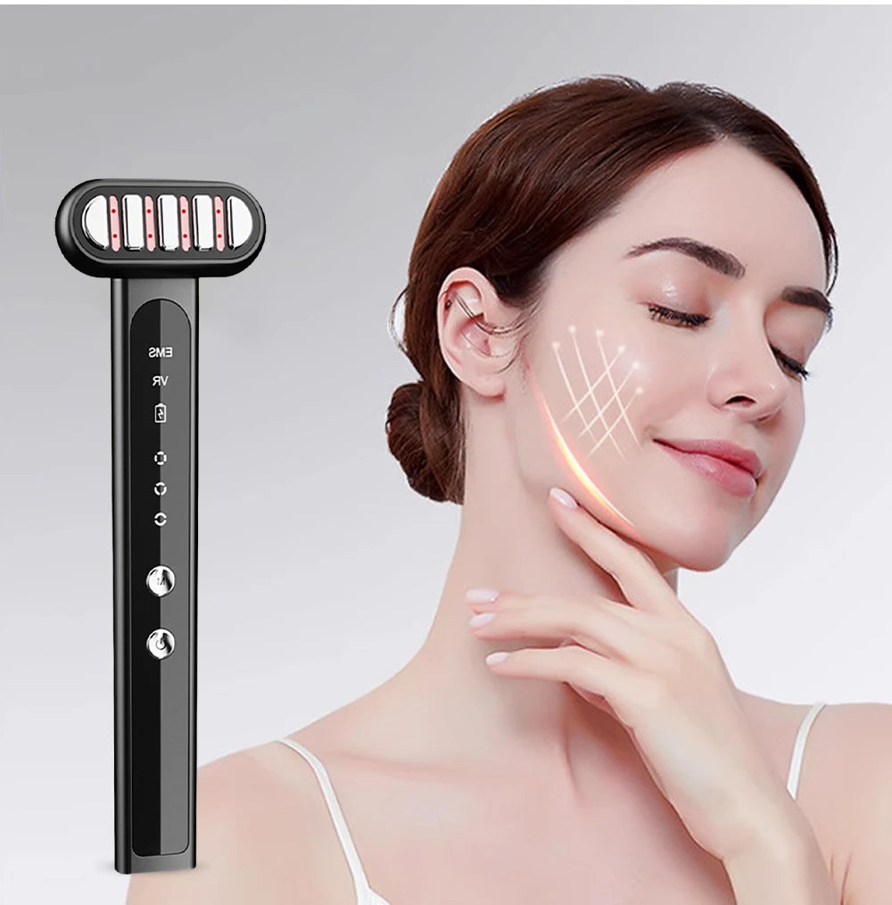 miitina Red Light Eye & Neck Massager Wand – EMS Anti-Wrinkle, Dark Circle & Skin Tightening Beauty Device