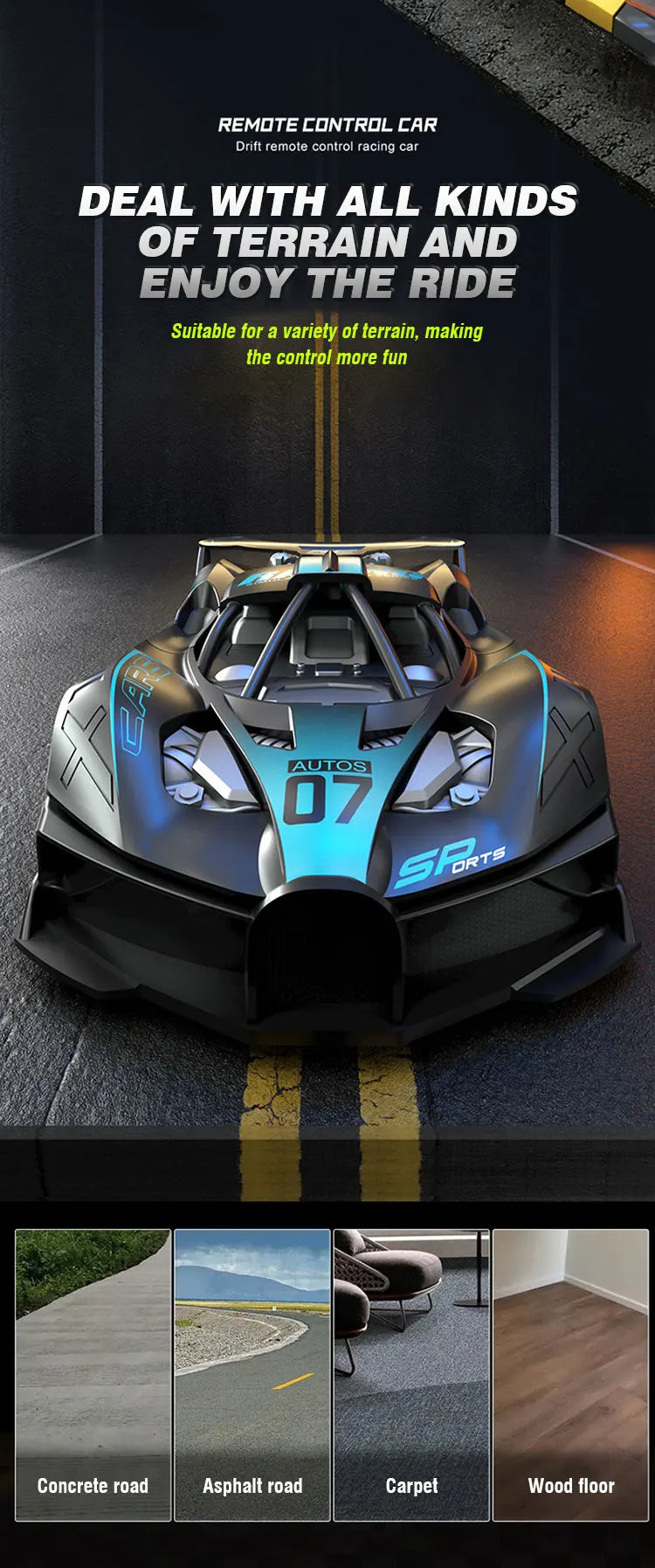 1/18 Scale RC High Speed Drift Sports Car – Remote Control Racing Model for Boys & Kids