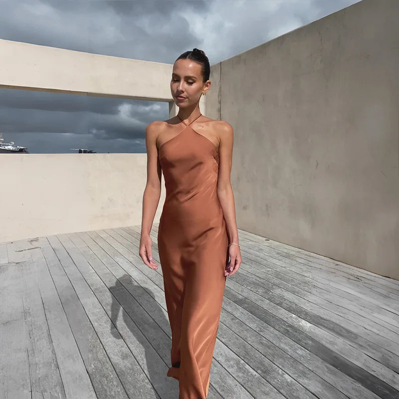 Sleeveless Backless Slim Maxi Party Dress — Sexy Solid Temperament Formal Dress