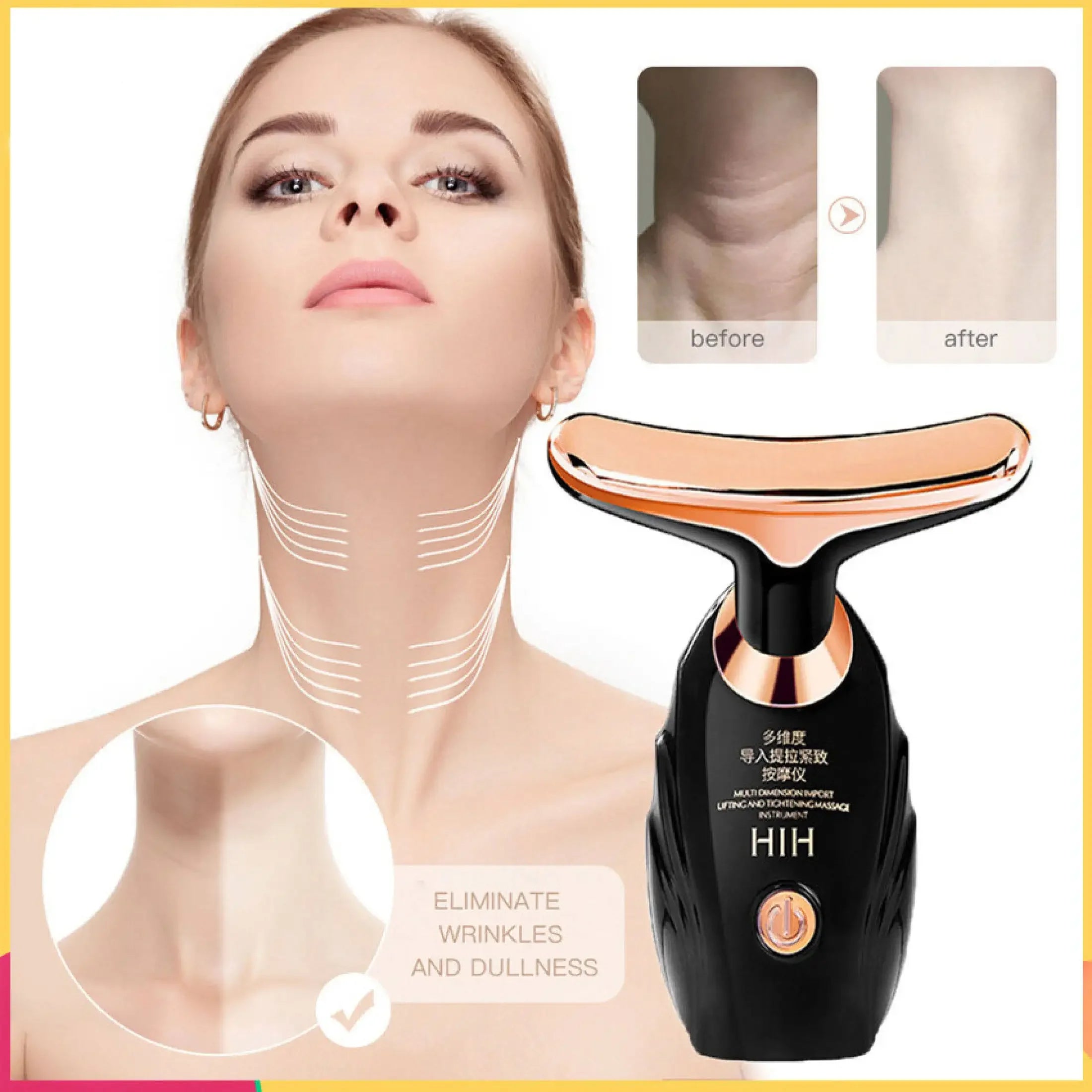 Microcurrent Face Lifting Device – Neck, Eye & Facial Skin Rejuvenation Anti-Aging Massager