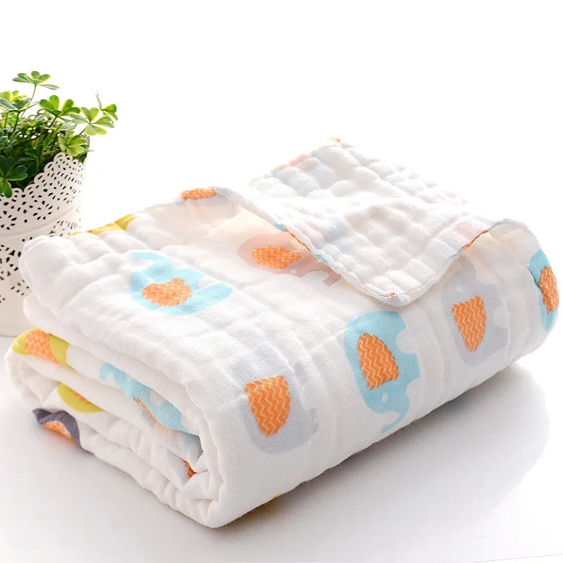4-Layer Gauze Baby Bath Towel – Soft Cotton Infant Washcloth, Newborn Bathrobe & Swaddle Blanket