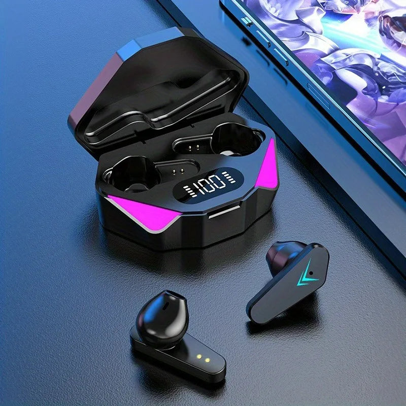 TWS Wireless Bluetooth Earbuds X15 – Noise Cancelling Gaming Headset with LED Display & Mic