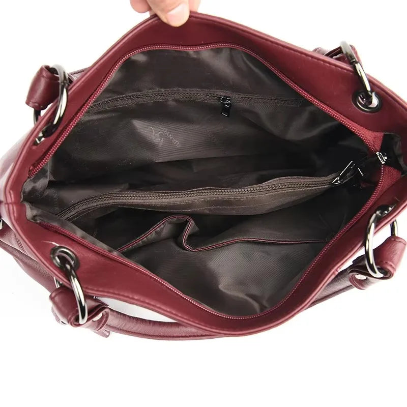 Large Capacity PU Leather Crossbody Tote Bag – Luxury Shoulder Bag for Women