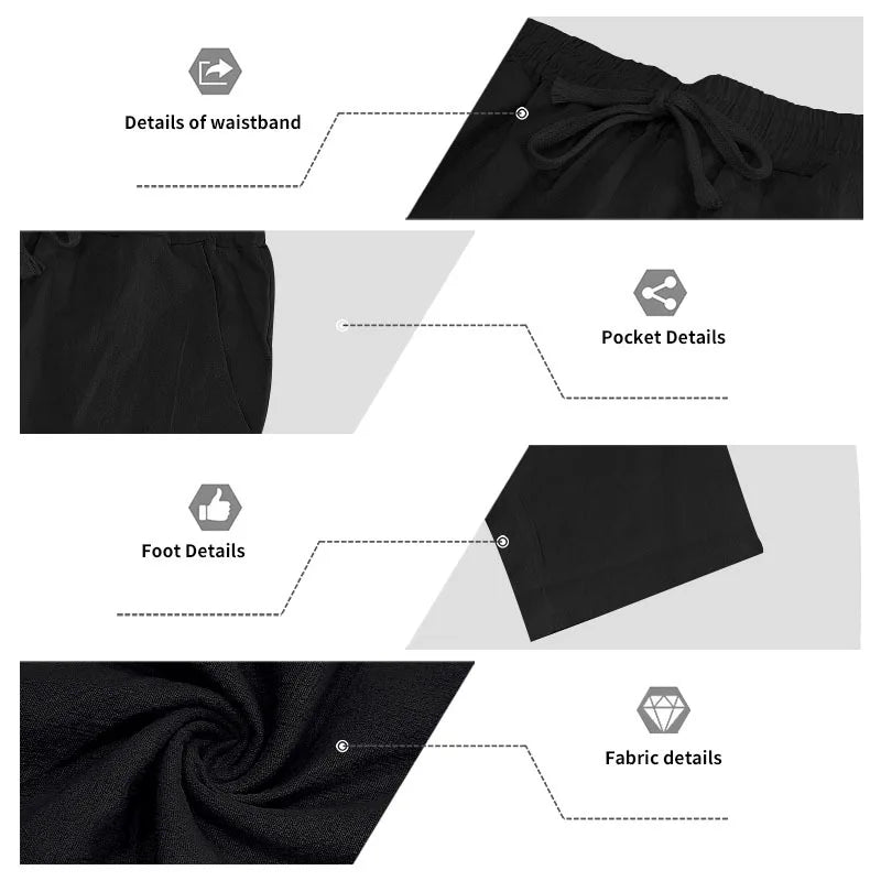 Men's Linen Casual Loose Hooded Henley Shirt & Long Pants Set – Relaxed Autumn 2-Piece Suit