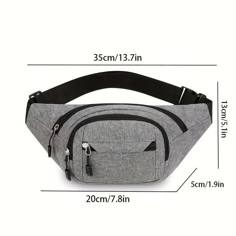 Adjustable Multi-Pocket Waist Bag – Commuter Shoulder Strap Travel Bag for Outdoor Sports
