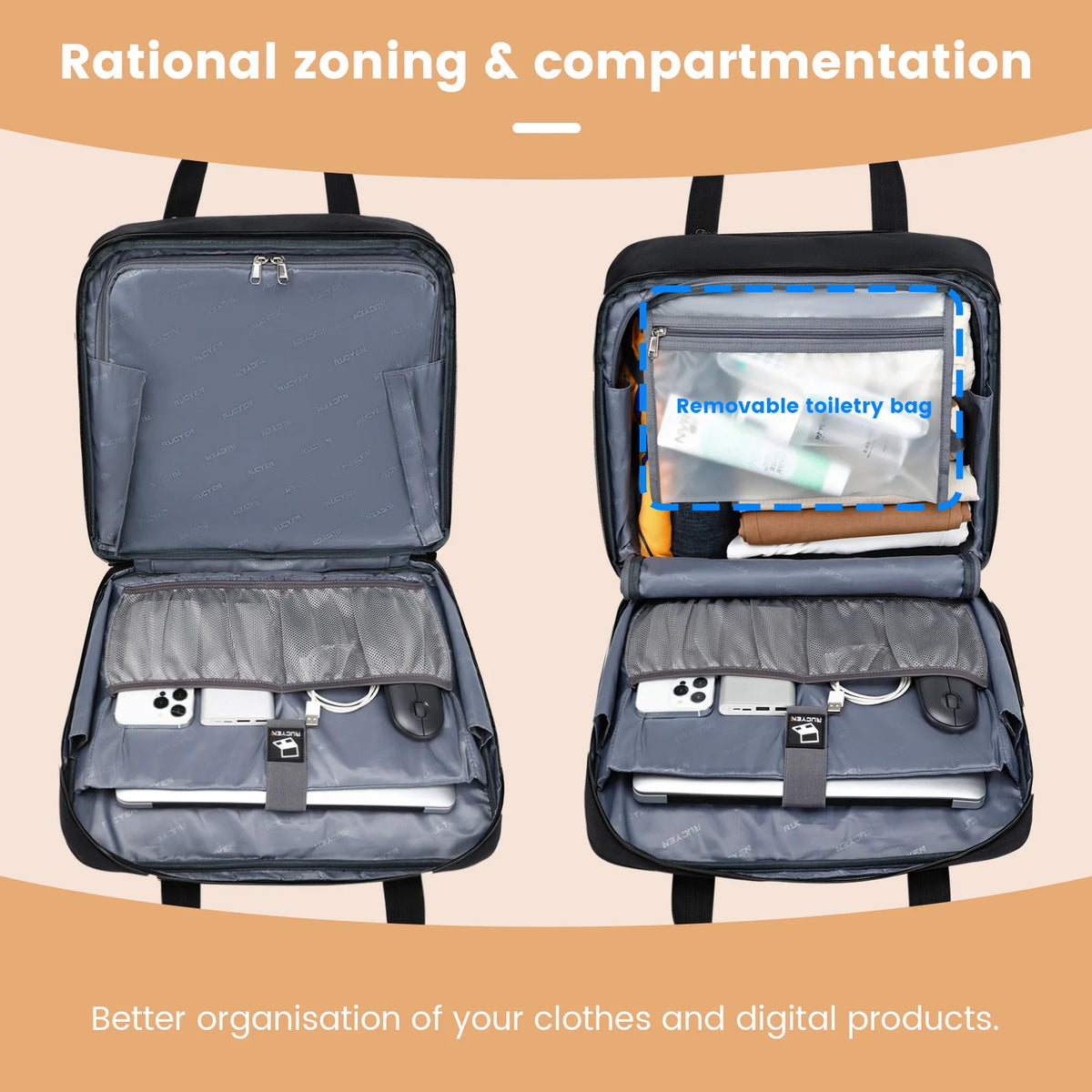 Rolling Laptop Briefcase – Waterproof 2-Wheel Business Luggage