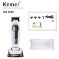 Kemei KM-1593 / KM-1595 Professional Brushless Clipper – 5-Speed, DLC Blade, 200-Min, USB-C