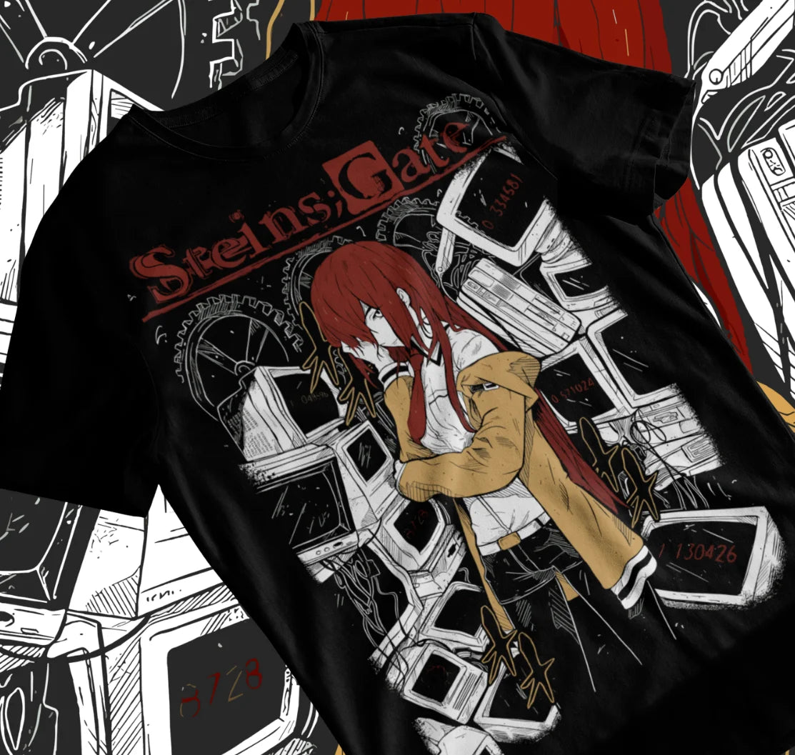 Steins;Gate Kurisu Makise Anime T-Shirt — Kawaii Waifu Soft Cotton Graphic Tee