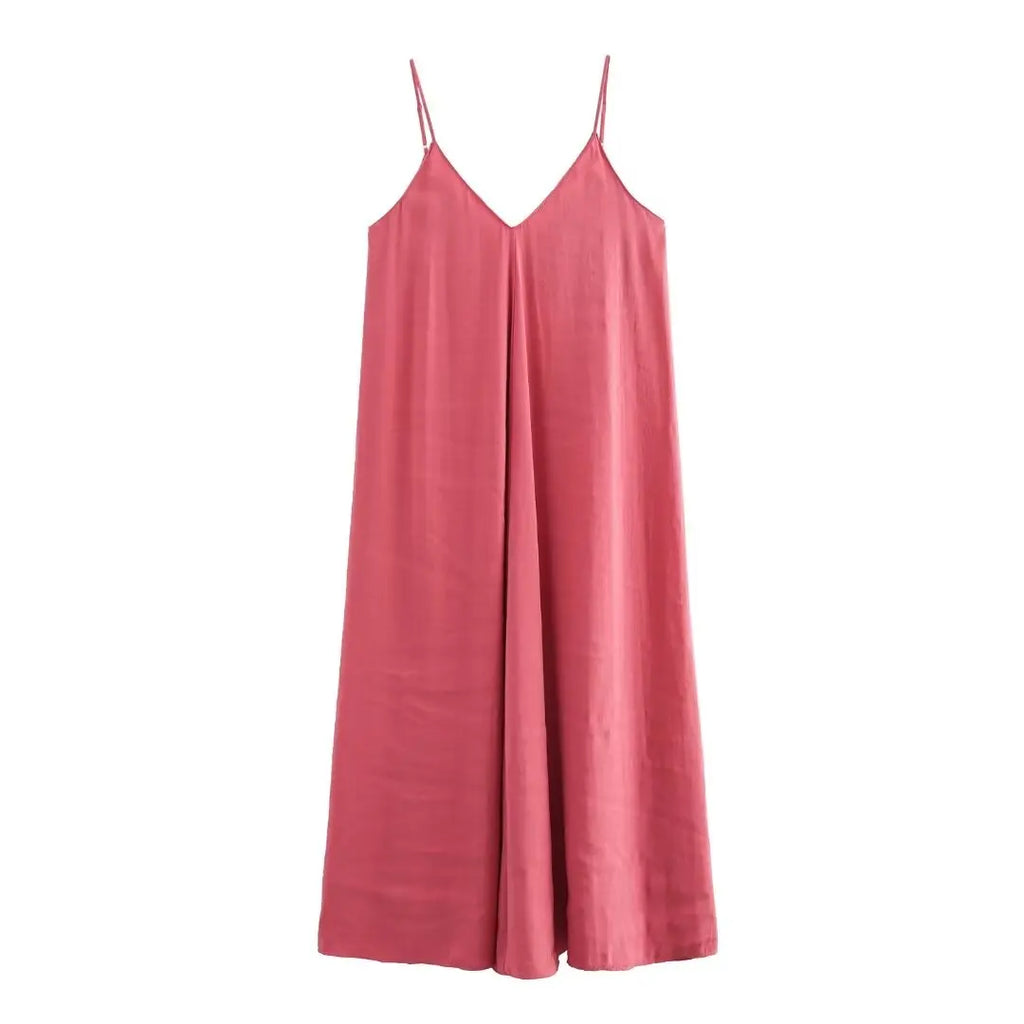 Red Backless Slip Maxi Dress — Sexy Draped Beach Party Dress