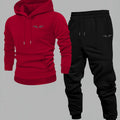 Men's American Streetwear Hooded Sweatshirt – Color Block Long Sleeve Casual Top