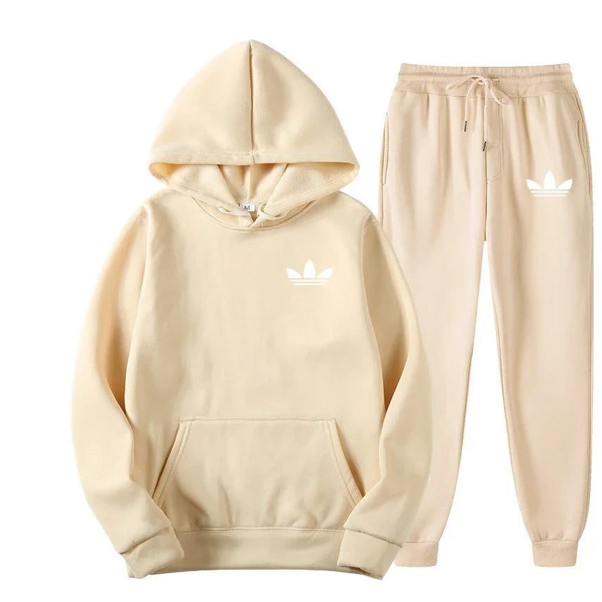 Men's Two-Tone Hoodie & Pants Casual Tracksuit Set – Outdoor Jogging Luxury Sport Suit