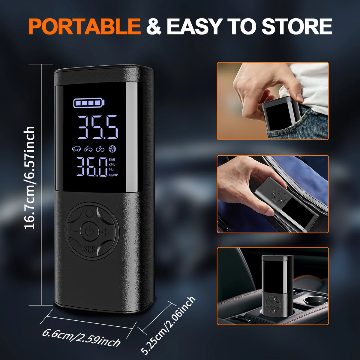 Cordless Tire Inflator with Digital Gauge, 150 PSI