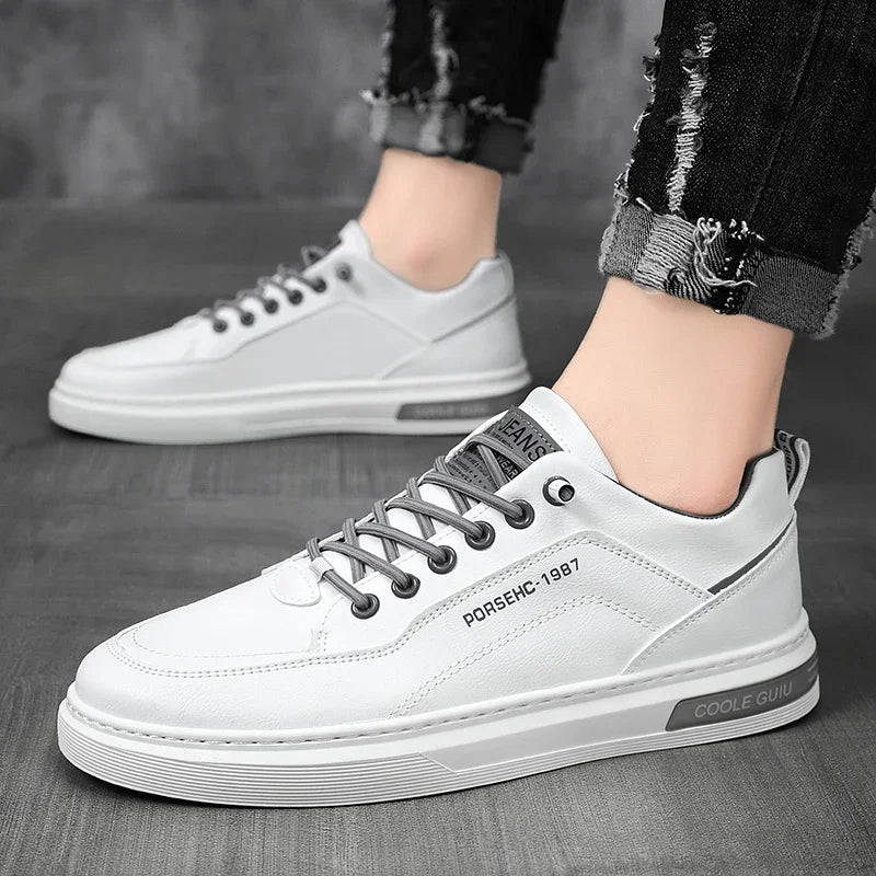 Men’s Breathable White Casual Sneakers — Lightweight Everyday Shoes