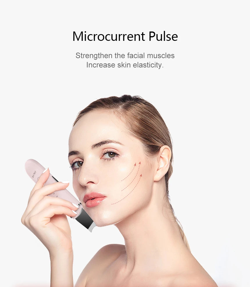 ANLAN Ultrasonic Skin Scrubber – 4-Mode Facial Pore Cleansing Spatula with Microcurrent Lifting